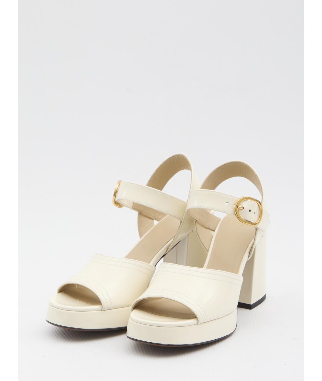 VALENTINO Белые кожаные босоножки, фото 2
