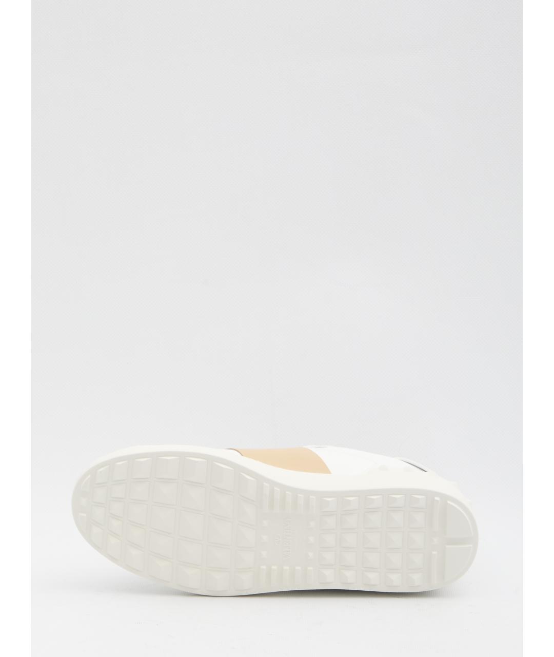 VALENTINO Белые кожаные низкие кроссовки / кеды, фото 4