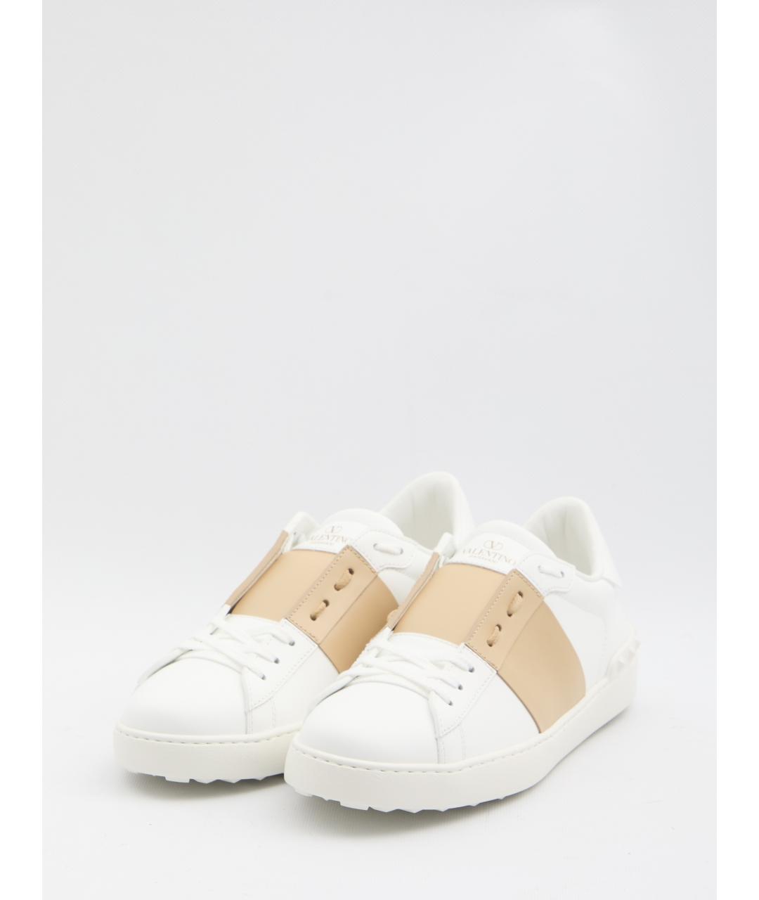 VALENTINO Белые кожаные низкие кроссовки / кеды, фото 2