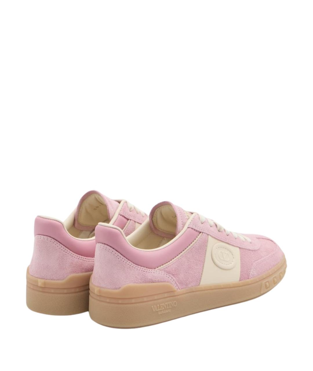 VALENTINO Розовые кожаные кеды, фото 3