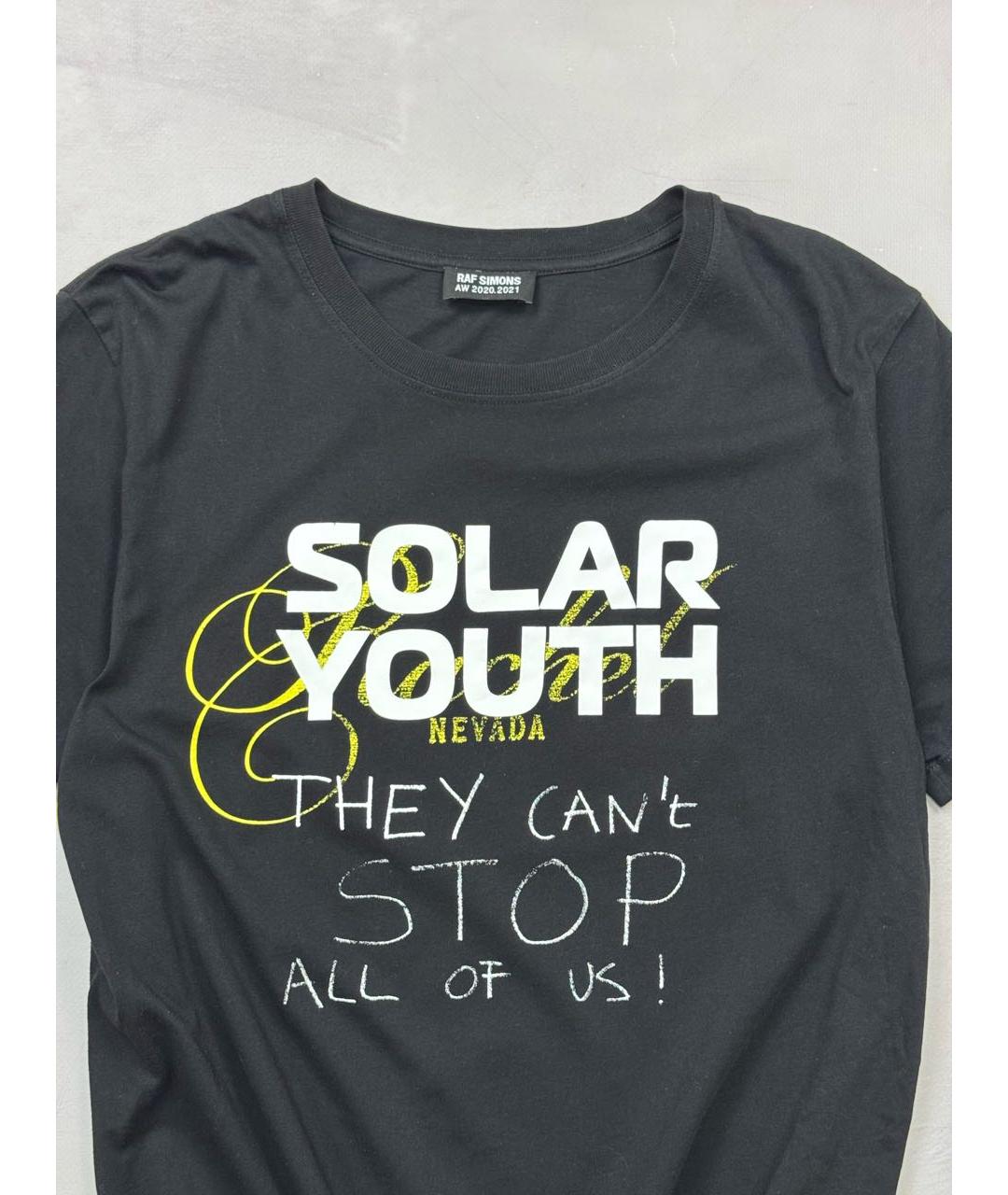 RAF SIMONS Черная хлопковая футболка, фото 2