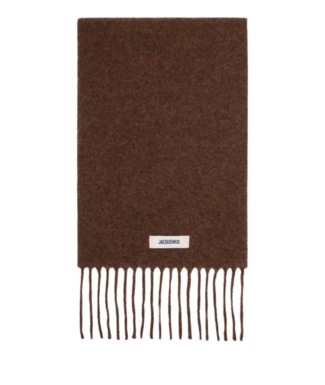 JACQUEMUS Коричневый шерстяной шарф, фото 1