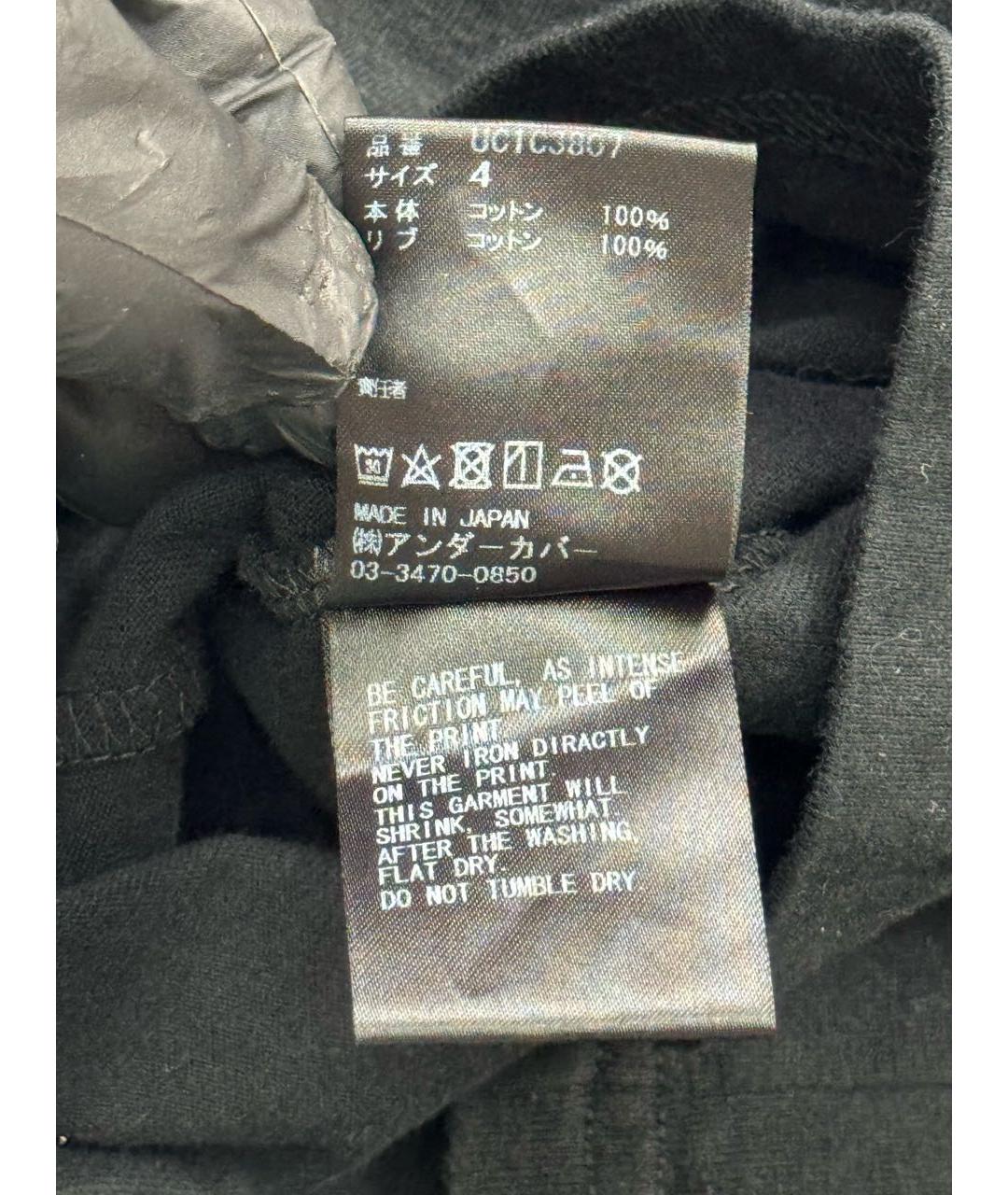 UNDERCOVER Черная хлопковая футболка, фото 7