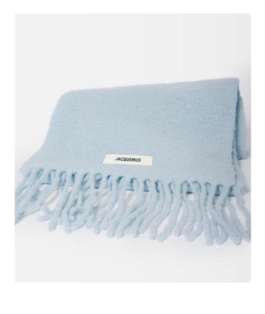 JACQUEMUS Голубой шерстяной шарф, фото 2