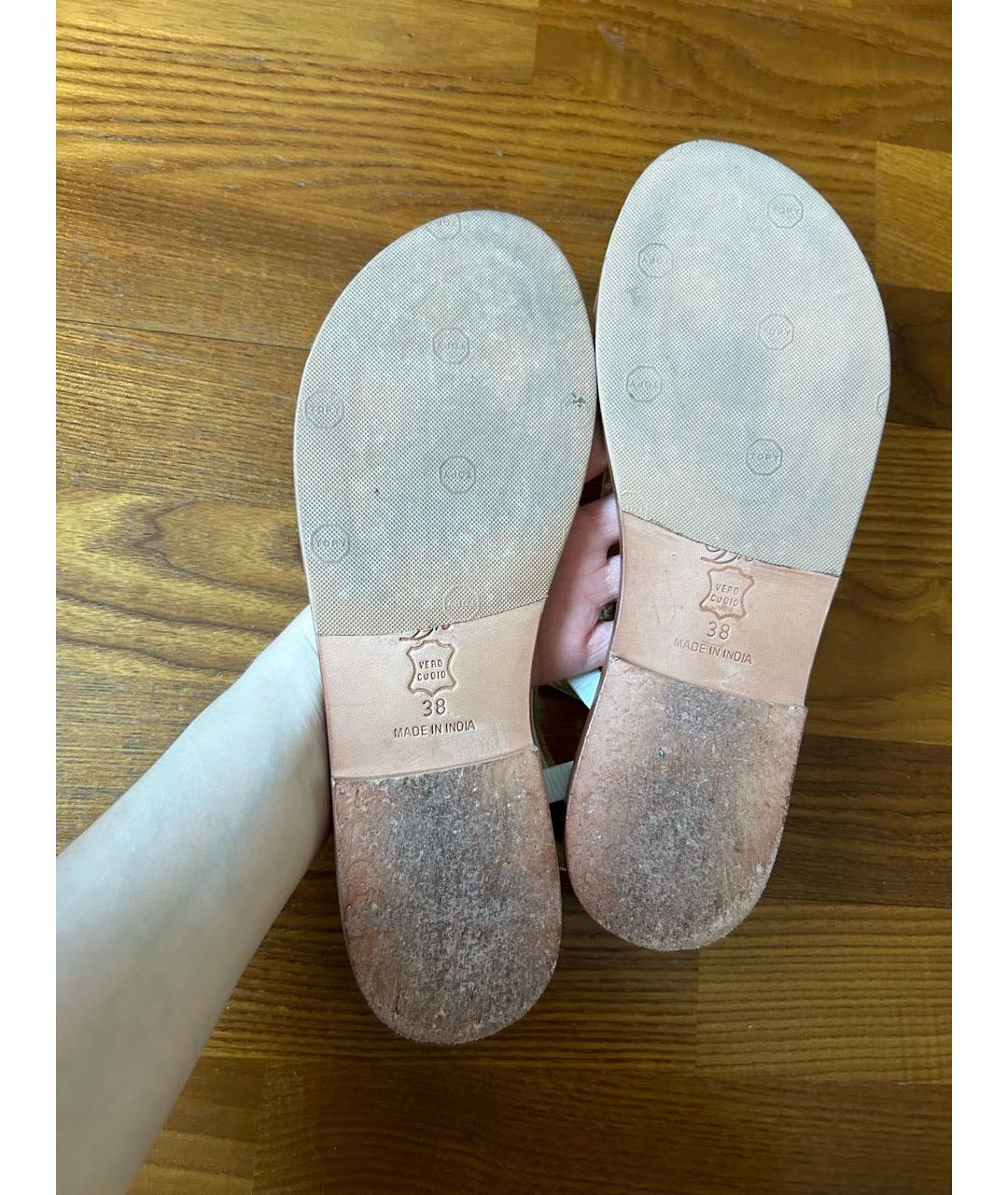 DSQUARED2 Белые кожаные босоножки, фото 6