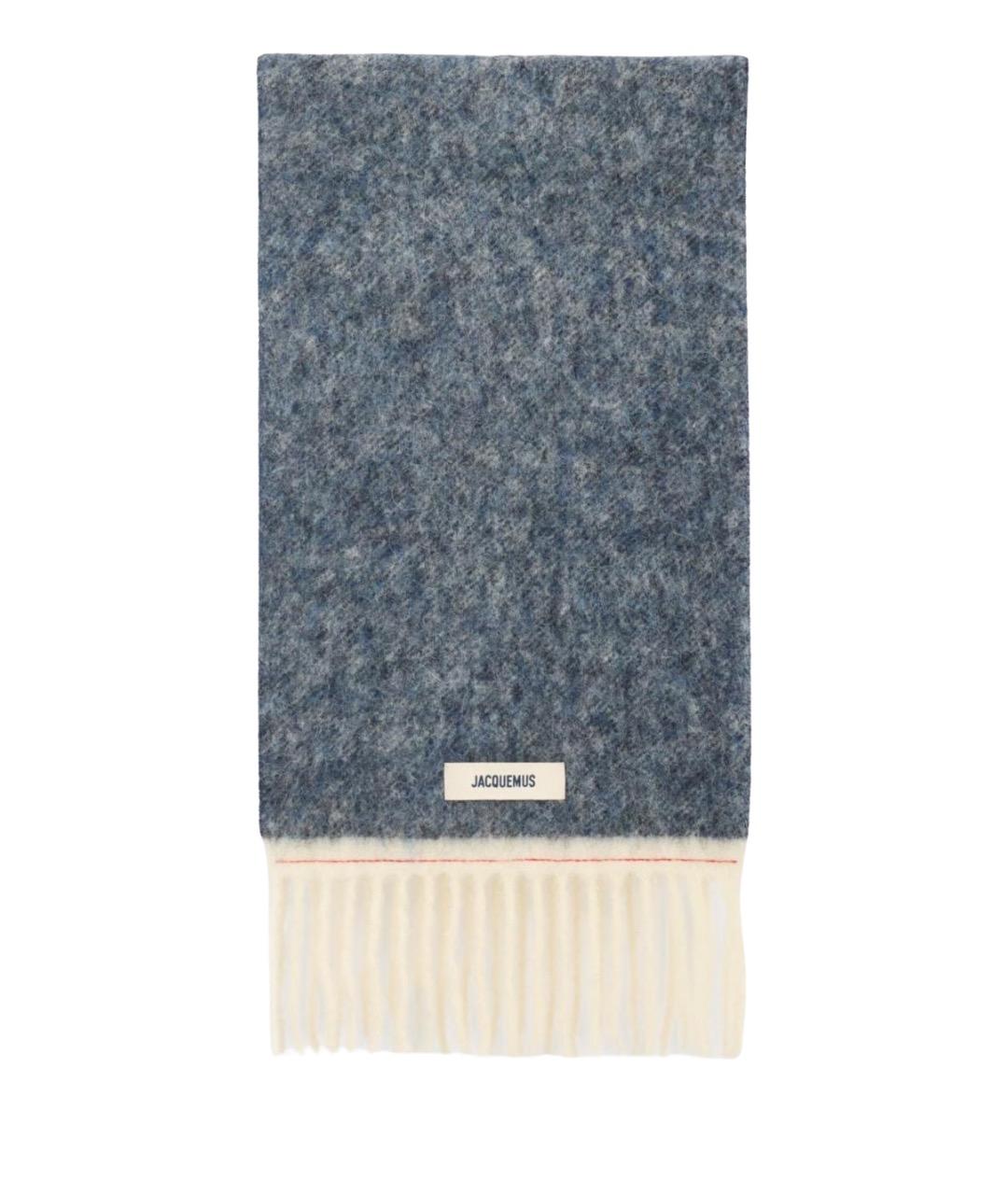 JACQUEMUS Темно-синий шерстяной шарф, фото 1