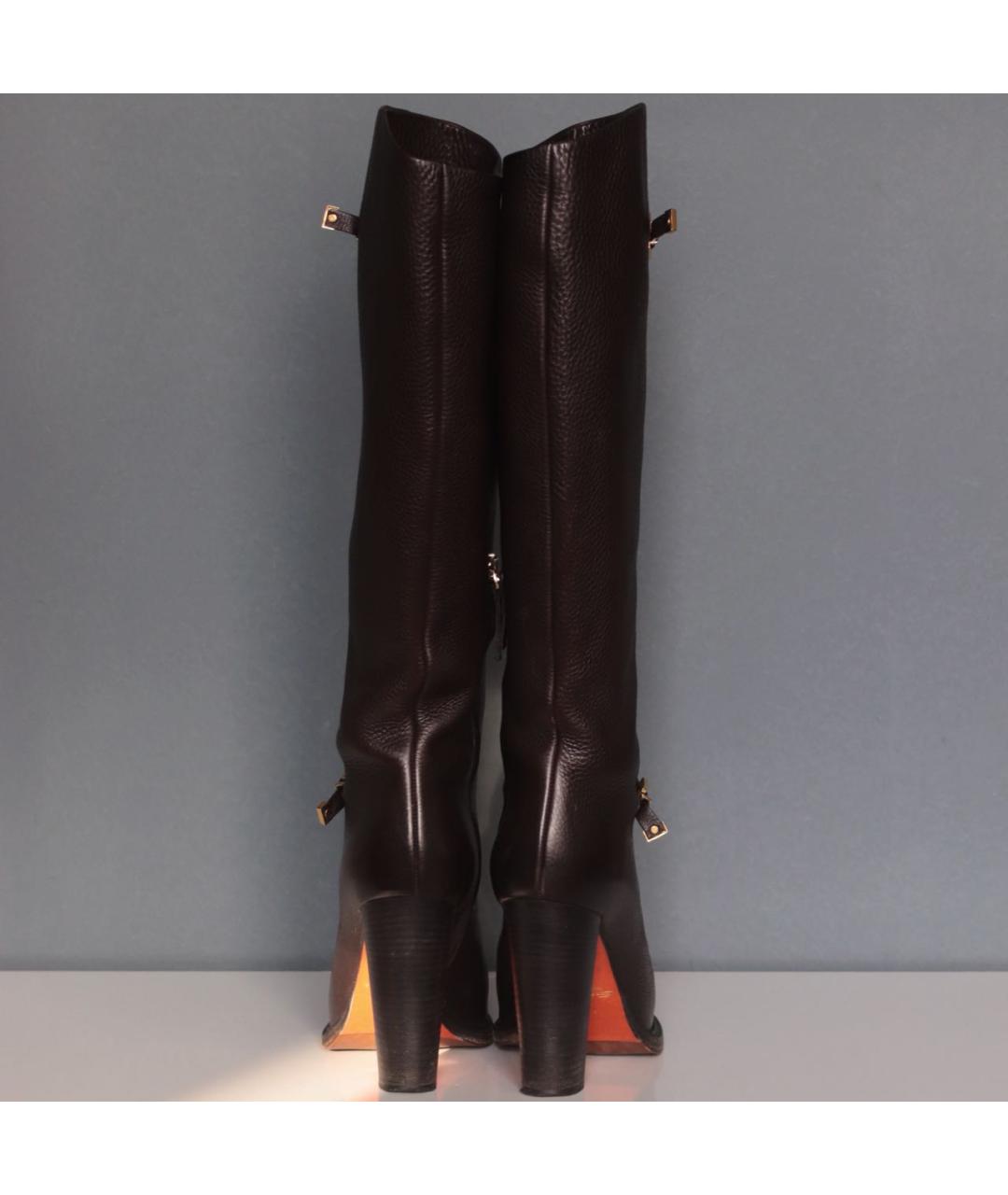 SANTONI Коричневые кожаные сапоги, фото 4