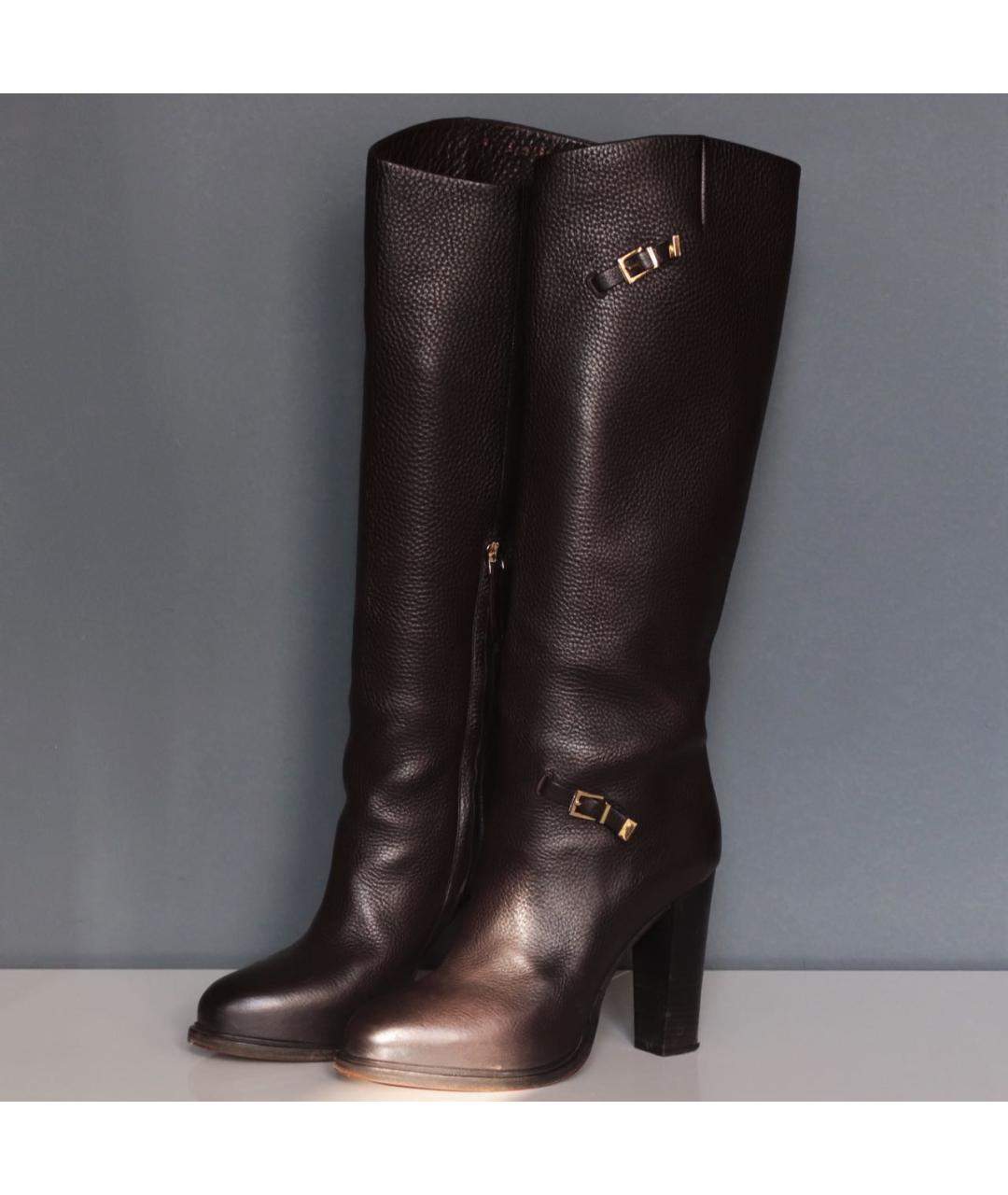 SANTONI Коричневые кожаные сапоги, фото 3
