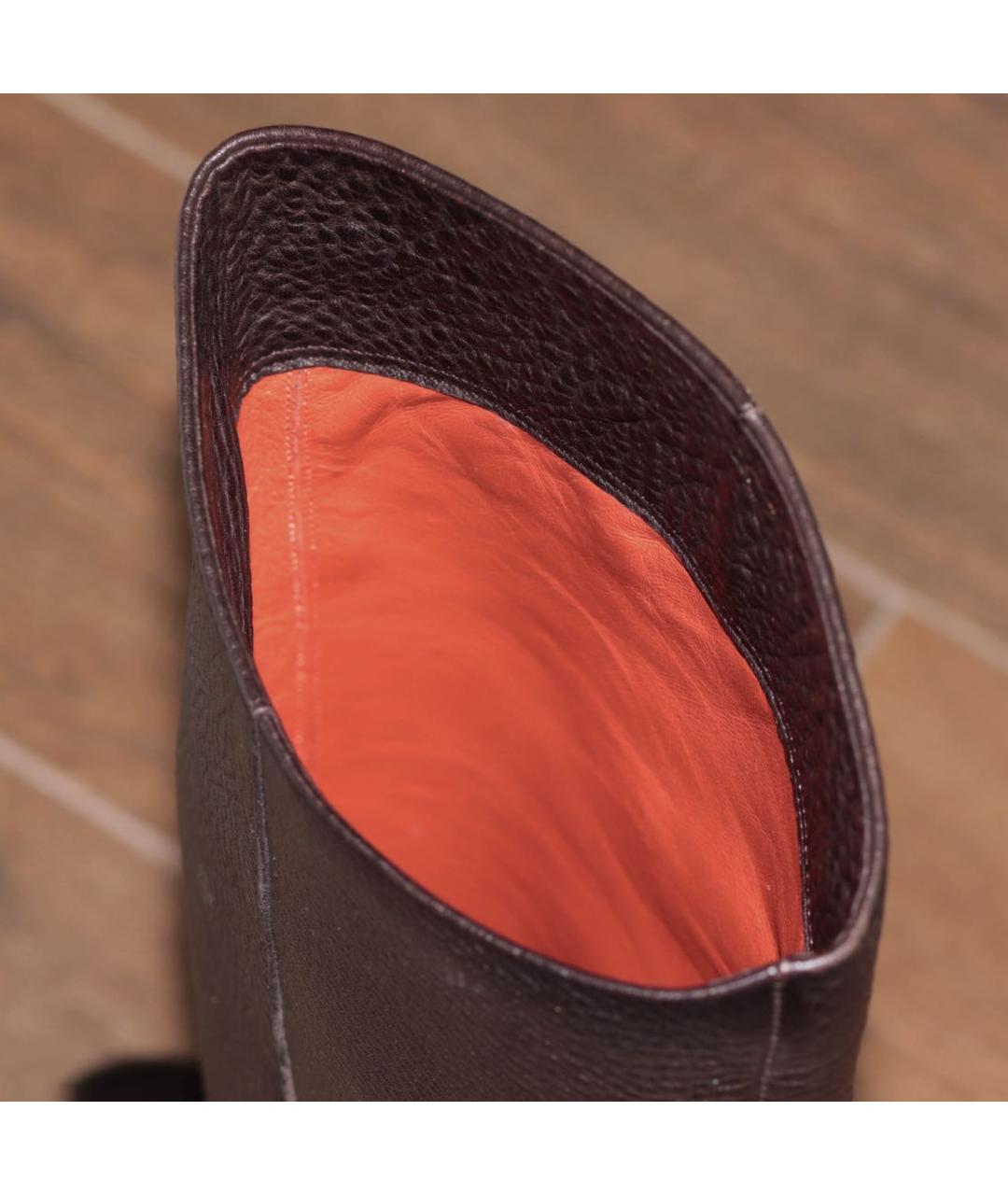 SANTONI Коричневые кожаные сапоги, фото 5