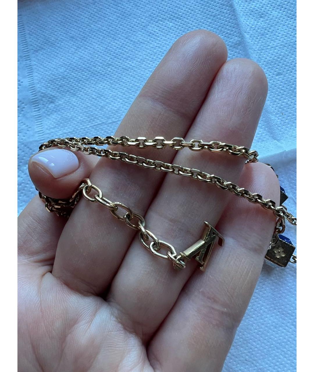 LOUIS VUITTON Золотая металлическая цепочка, фото 3