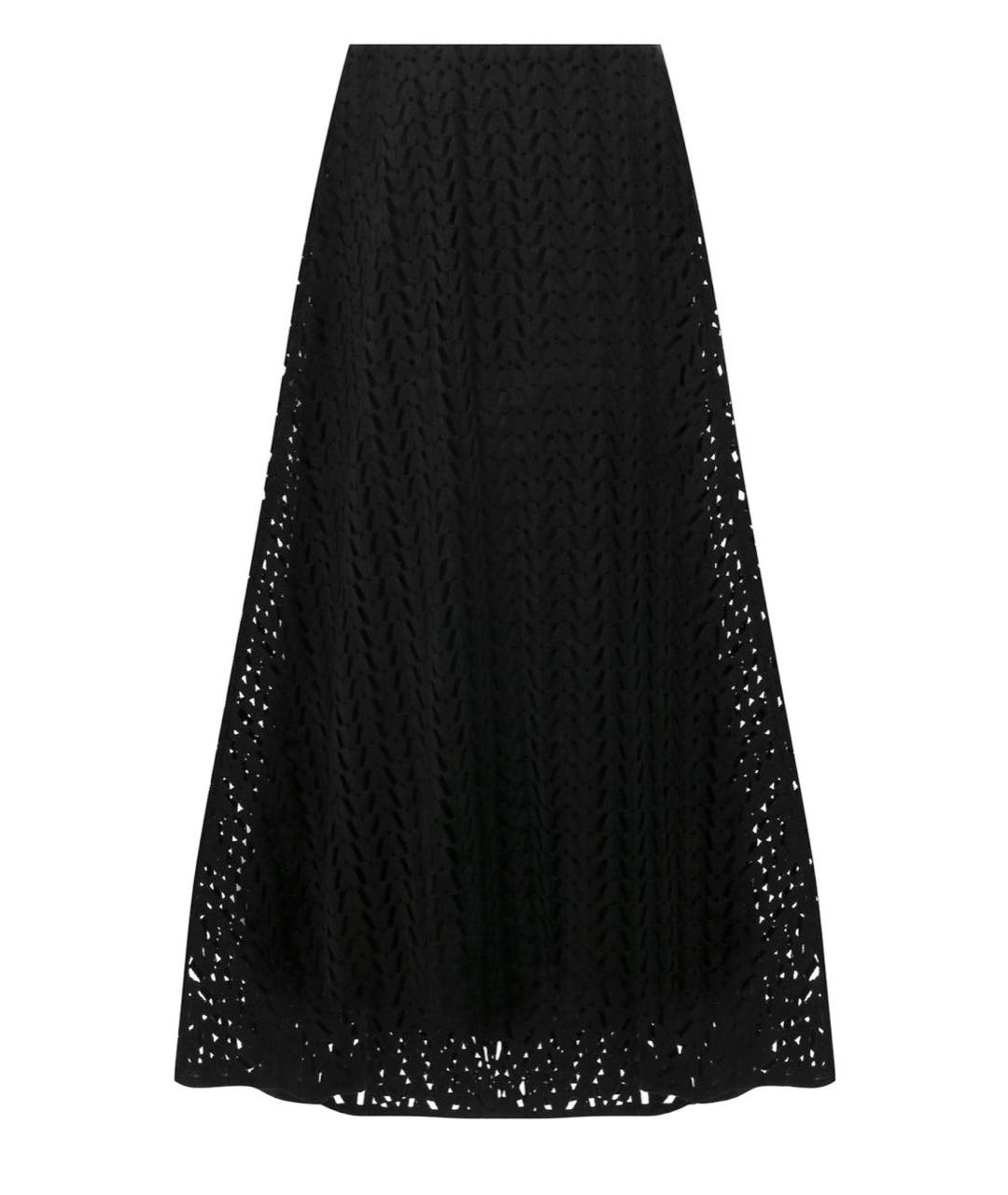VALENTINO Черная хлопковая юбка миди, фото 1