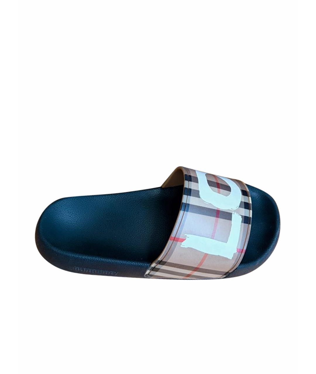 BURBERRY Мульти резиновые шлепанцы, фото 1