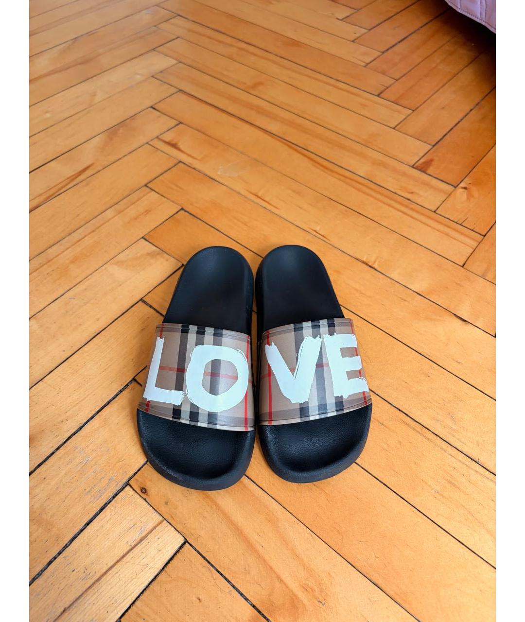 BURBERRY Мульти резиновые шлепанцы, фото 2