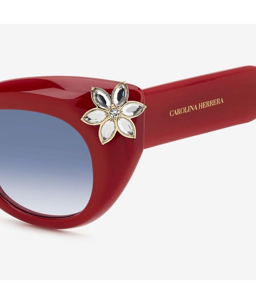CAROLINA HERRERA Красные пластиковые солнцезащитные очки, фото 4