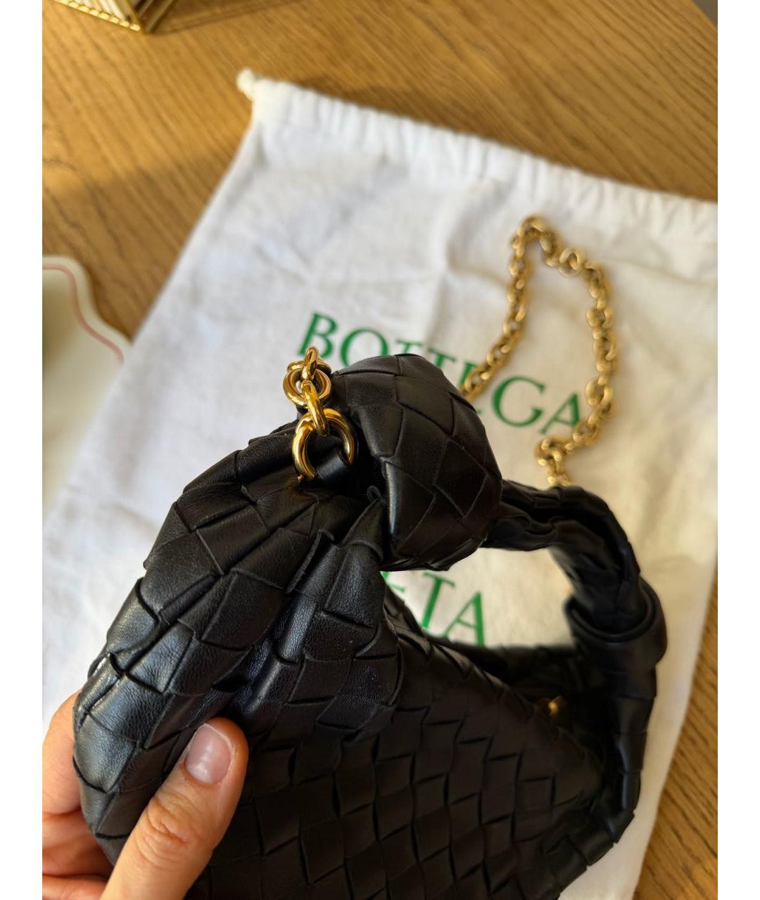 BOTTEGA VENETA Черная кожаная сумка через плечо, фото 2