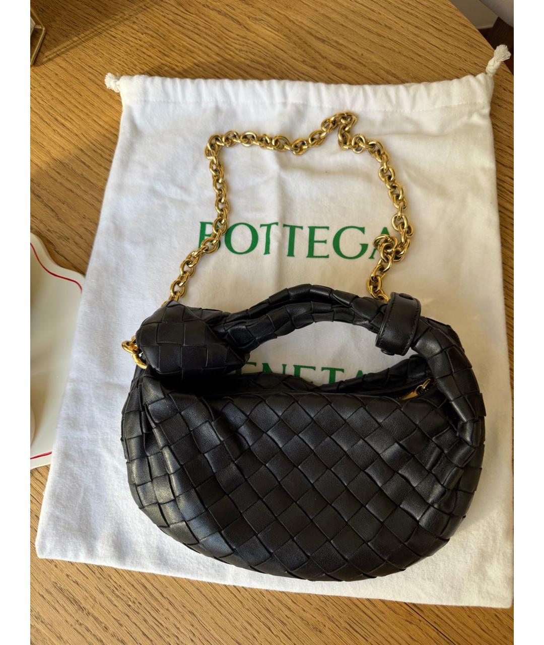 BOTTEGA VENETA Черная кожаная сумка через плечо, фото 5