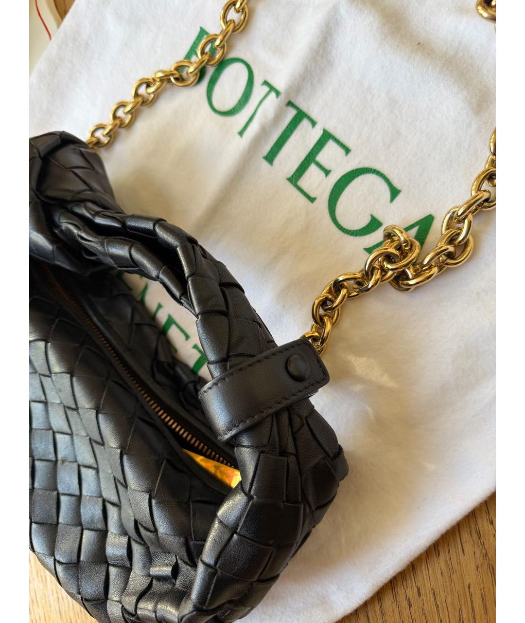 BOTTEGA VENETA Черная кожаная сумка через плечо, фото 4