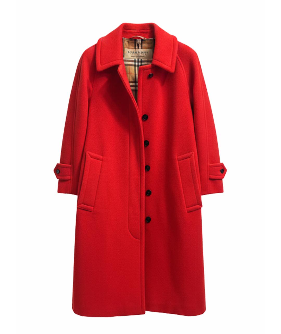 BURBERRY Красное шерстяное пальто, фото 1