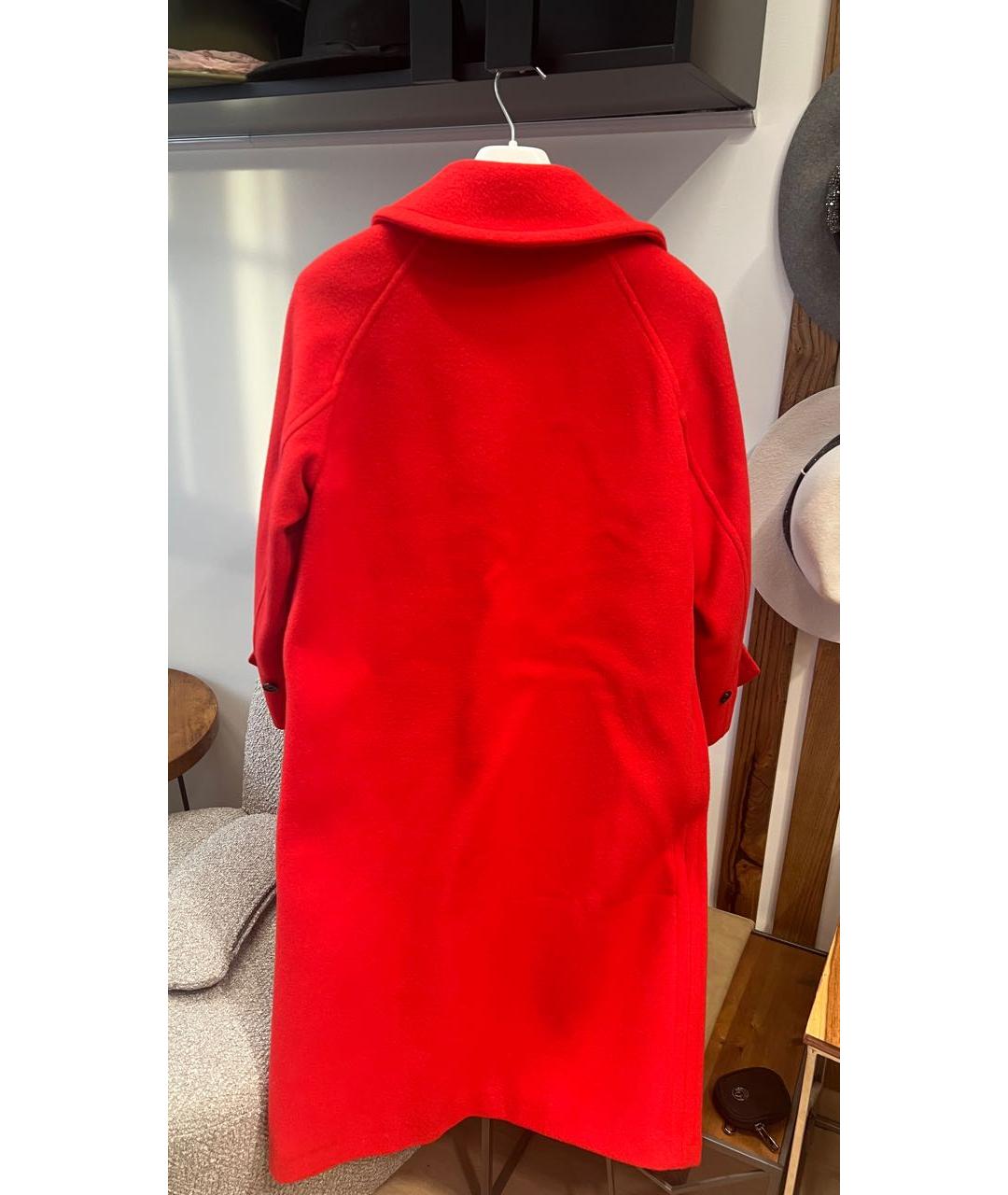 BURBERRY Красное шерстяное пальто, фото 2