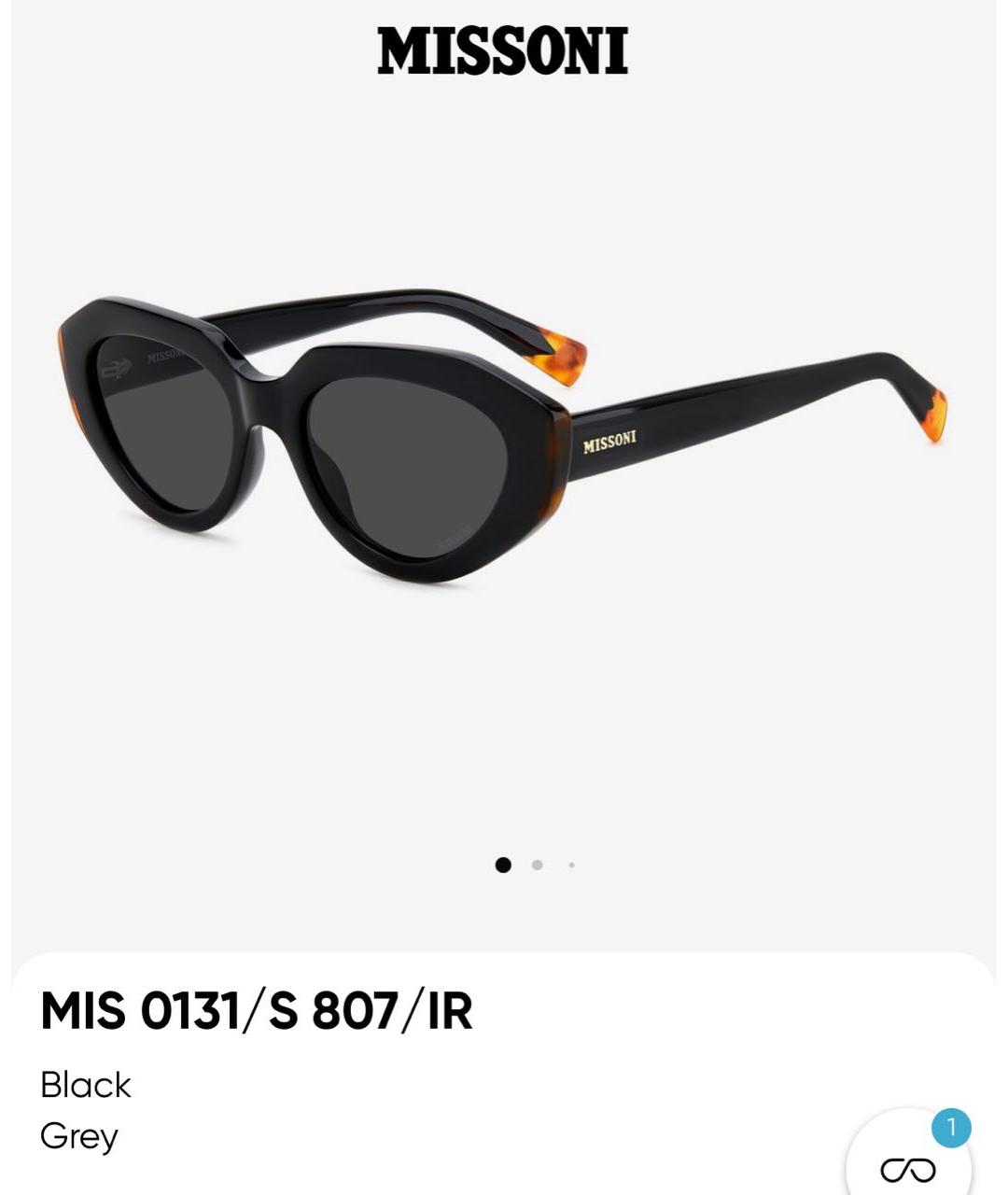 MISSONI Черные пластиковые солнцезащитные очки, фото 5