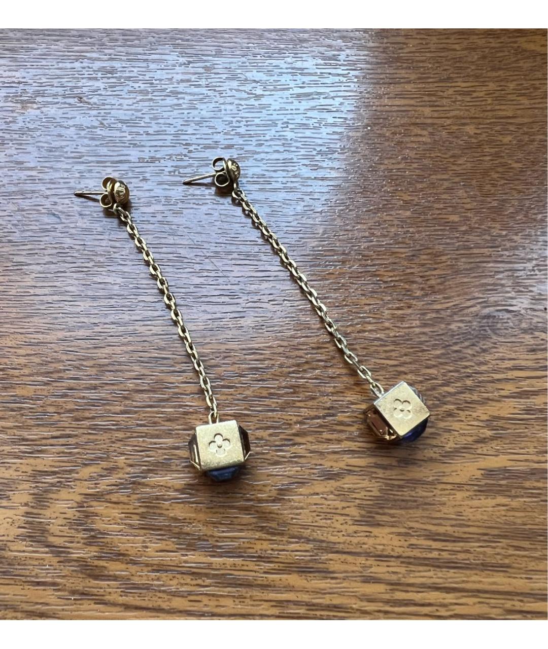 LOUIS VUITTON Золотые металлические серьги, фото 2