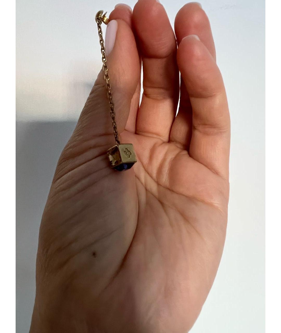 LOUIS VUITTON Золотые металлические серьги, фото 7