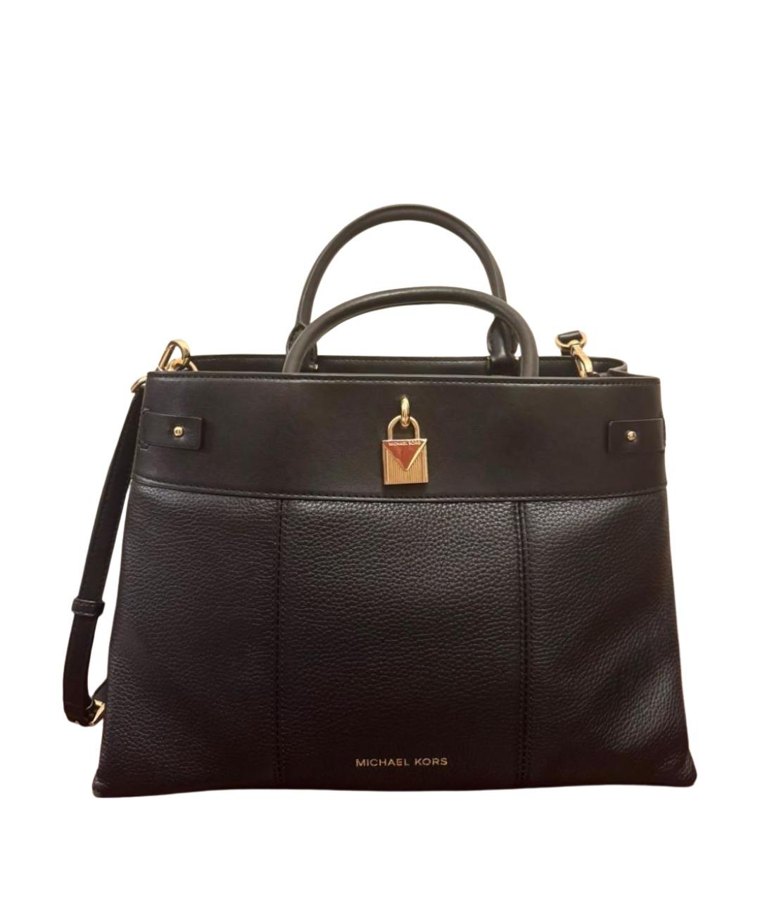 MICHAEL KORS Черная кожаная сумка с короткими ручками, фото 1