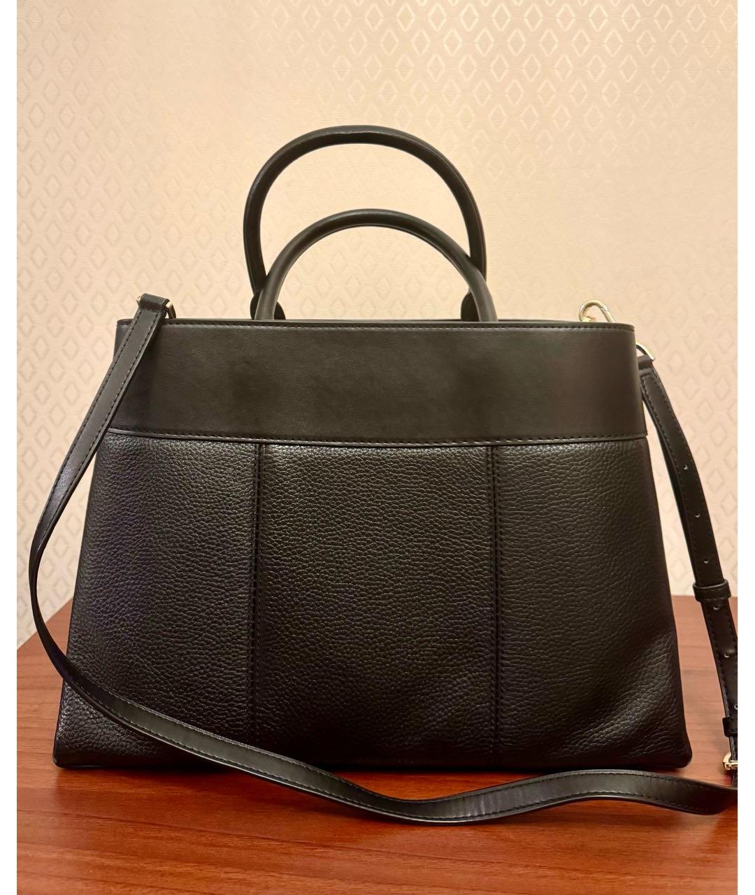 MICHAEL KORS Черная кожаная сумка с короткими ручками, фото 3