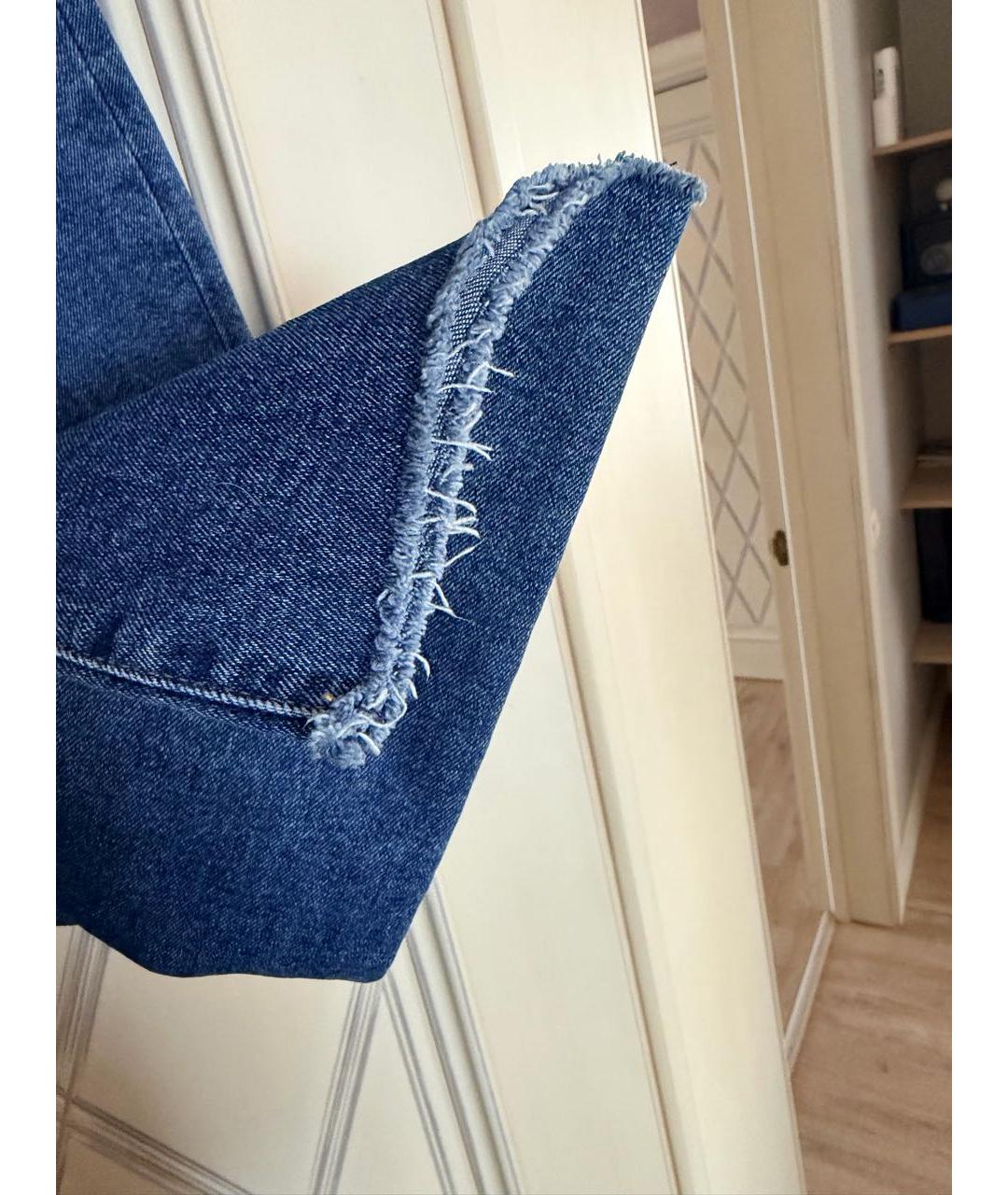 HUGO Синие хлопко-полиэстеровые прямые джинсы, фото 5