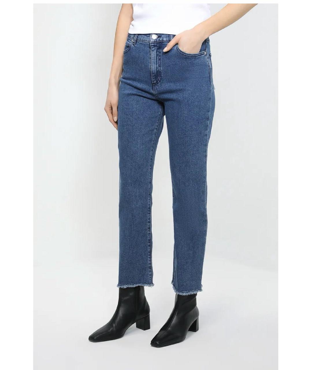 HUGO Синие хлопко-полиэстеровые прямые джинсы, фото 8