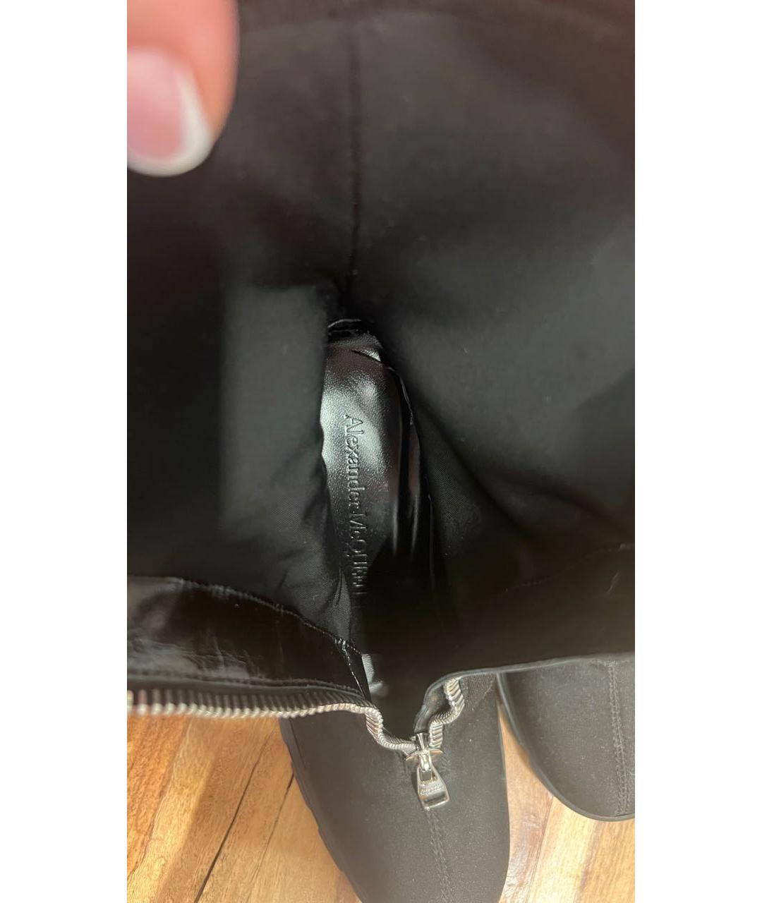 ALEXANDER MCQUEEN Черные синтетические ботильоны, фото 3