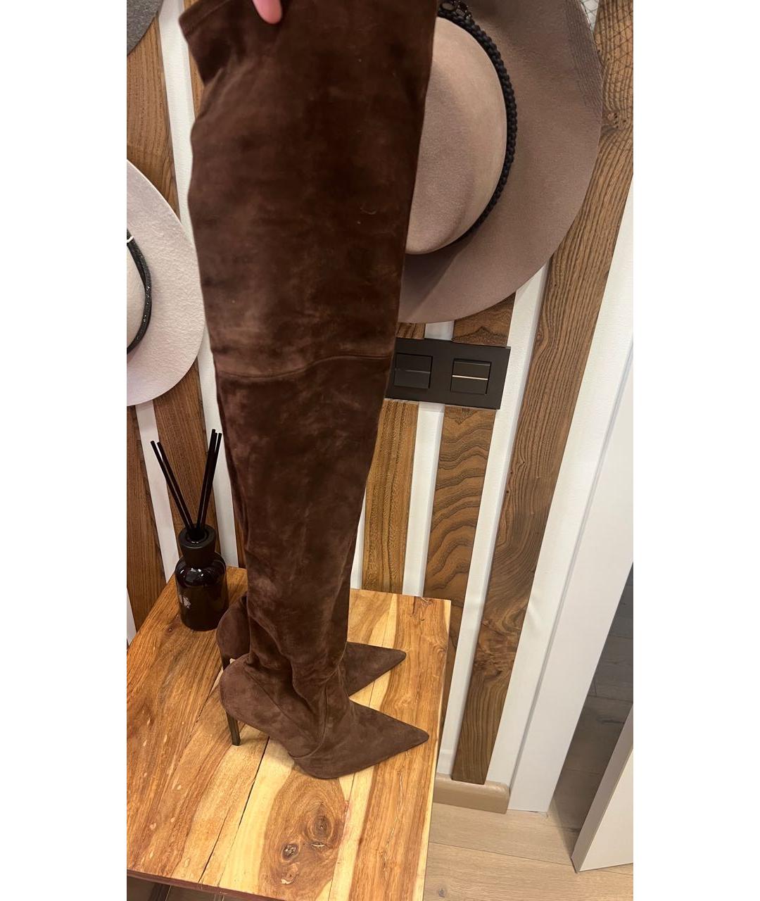 TOM FORD Коричневые замшевые ботфорты, фото 6