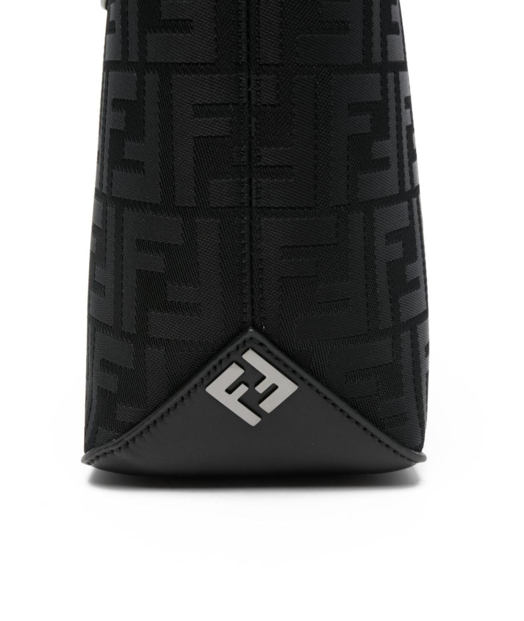 FENDI Черная синтетическая сумка тоут, фото 5