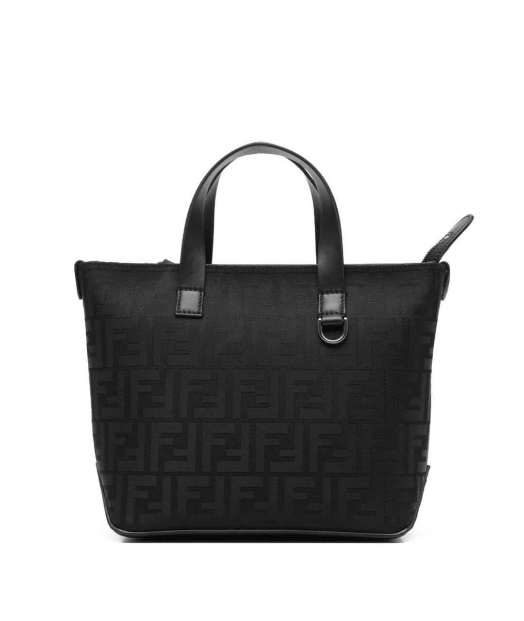 FENDI Черная синтетическая сумка тоут, фото 1