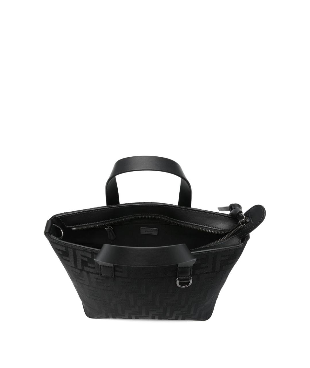 FENDI Черная синтетическая сумка тоут, фото 2
