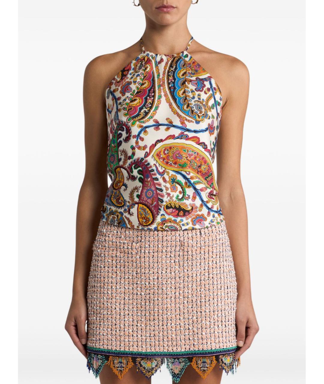 ETRO Мульти шелковая майка, фото 5