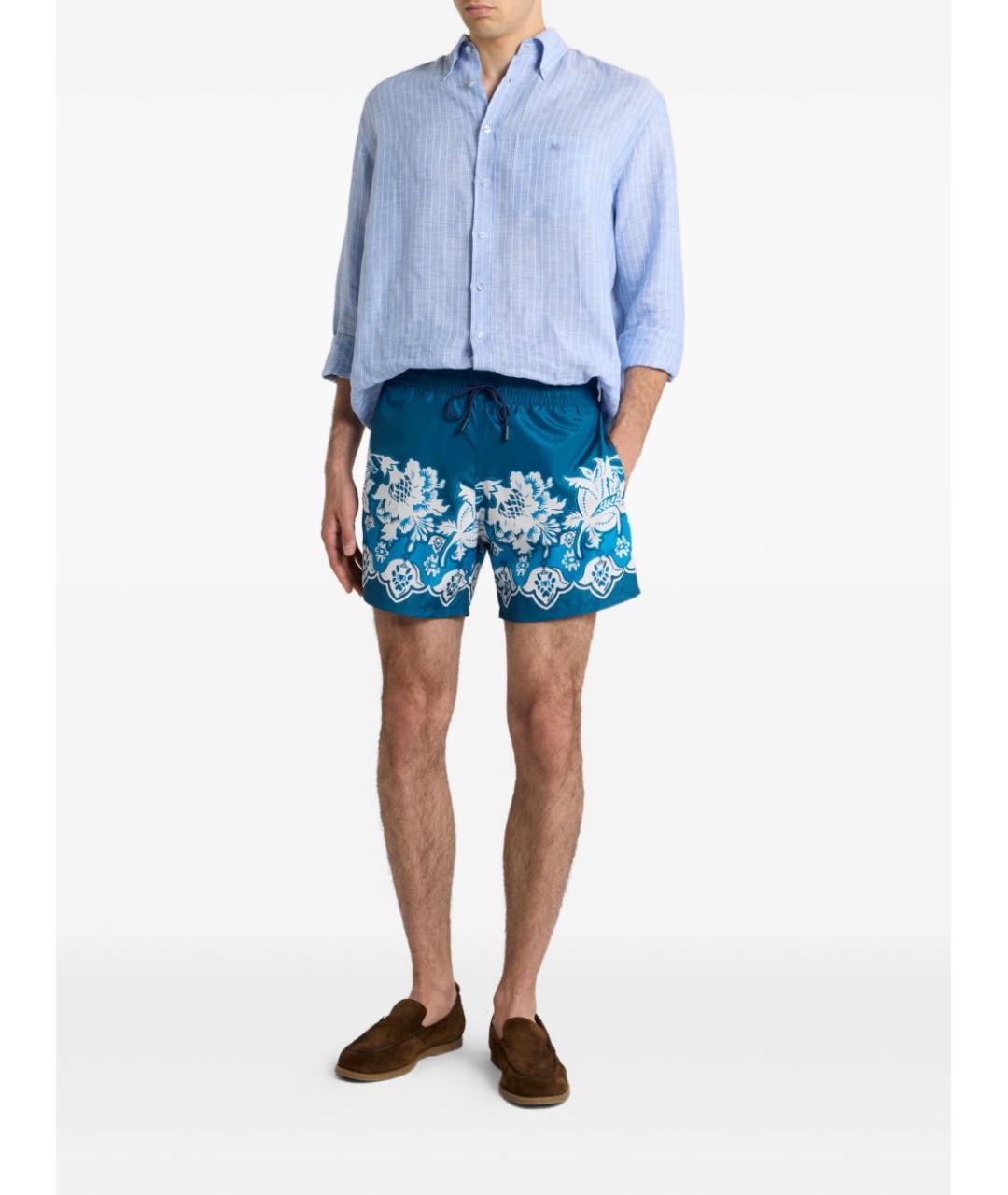 ETRO Голубая кэжуал рубашка, фото 4