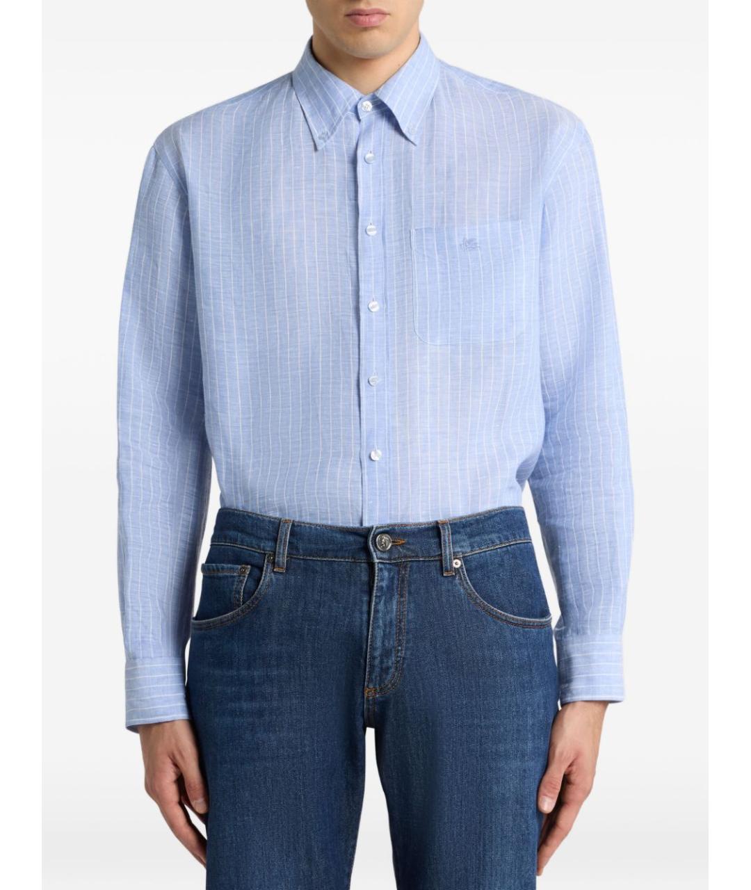 ETRO Голубая кэжуал рубашка, фото 2