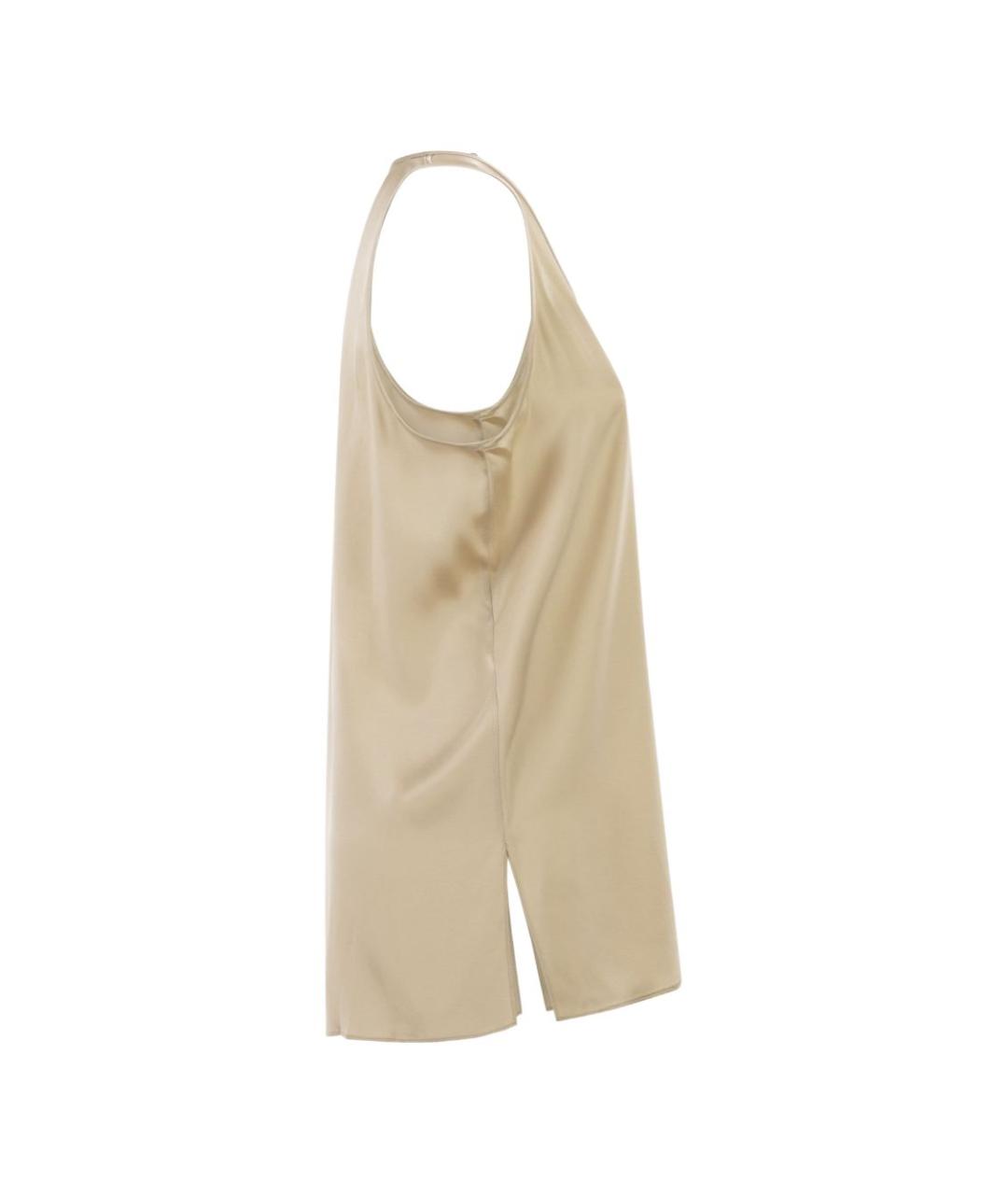 BRUNELLO CUCINELLI Бежевая шелковая майка, фото 4