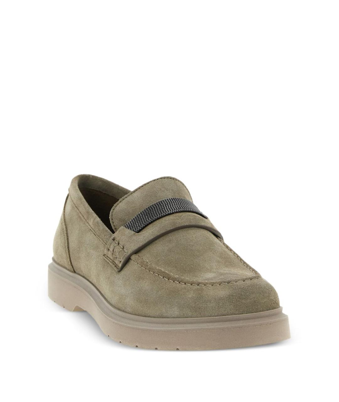 BRUNELLO CUCINELLI Бежевые замшевые лоферы, фото 2