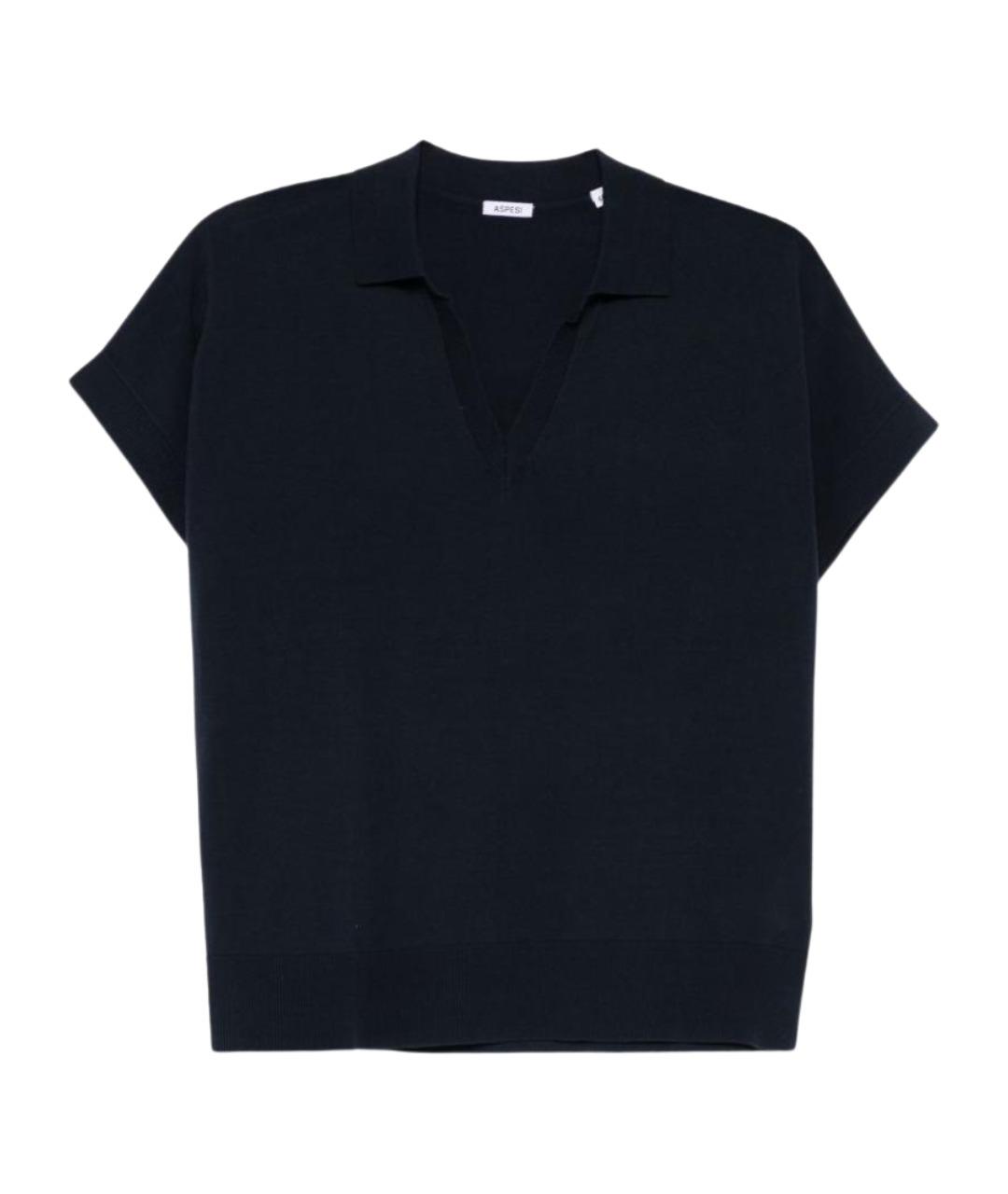 ASPESI Темно-синяя хлопковая футболка, фото 1
