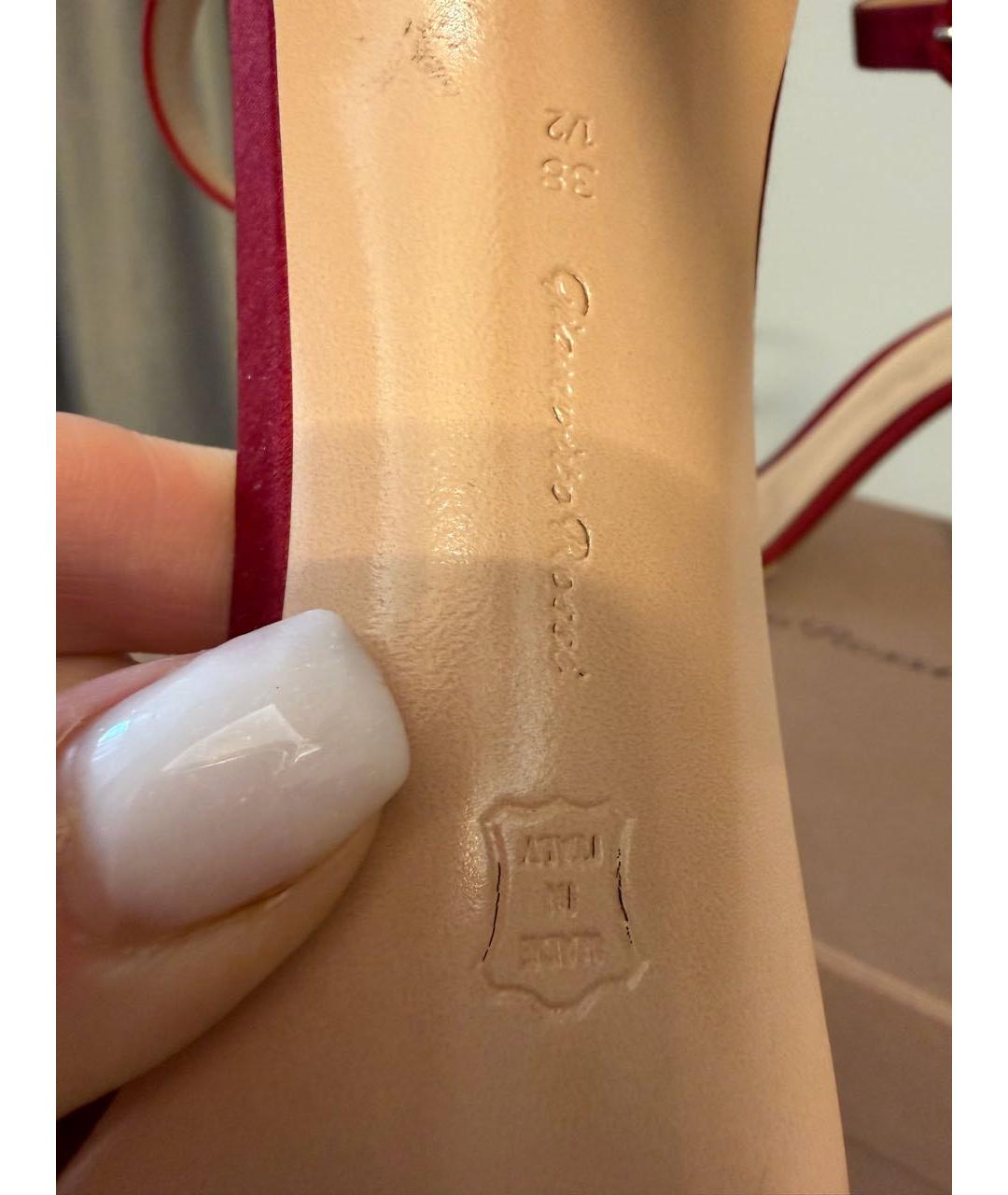 GIANVITO ROSSI Красные текстильные босоножки, фото 3