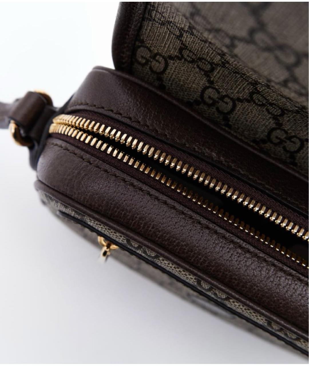 GUCCI Коричневая кожаная сумка через плечо, фото 3