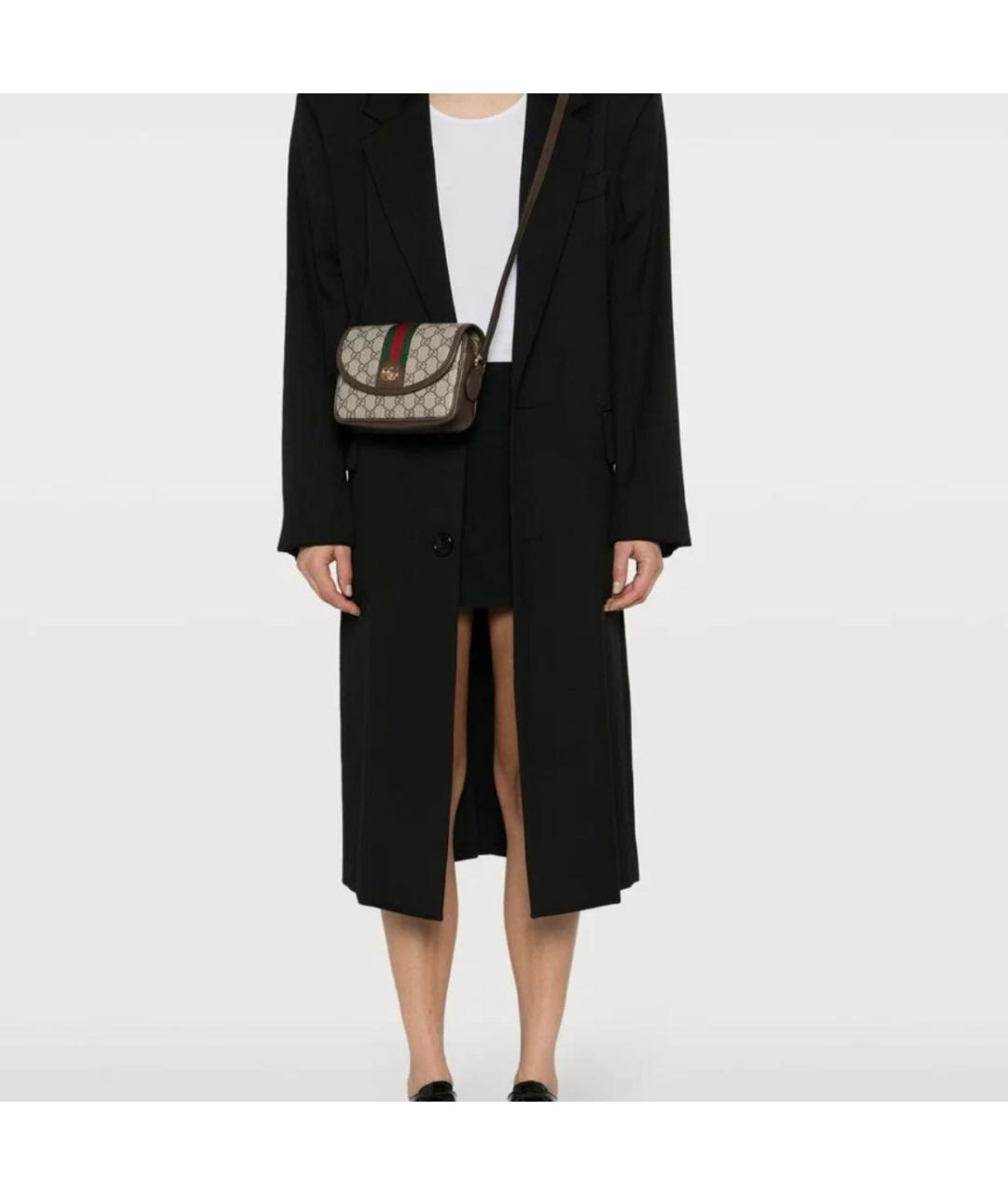 GUCCI Коричневая кожаная сумка через плечо, фото 2