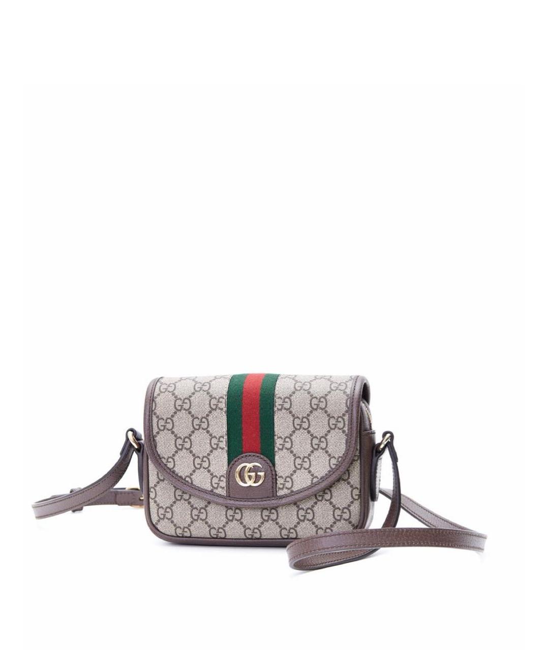 GUCCI Коричневая кожаная сумка через плечо, фото 7