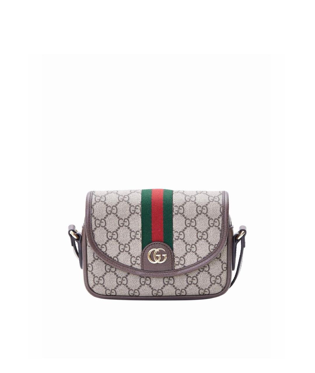 GUCCI Коричневая кожаная сумка через плечо, фото 1