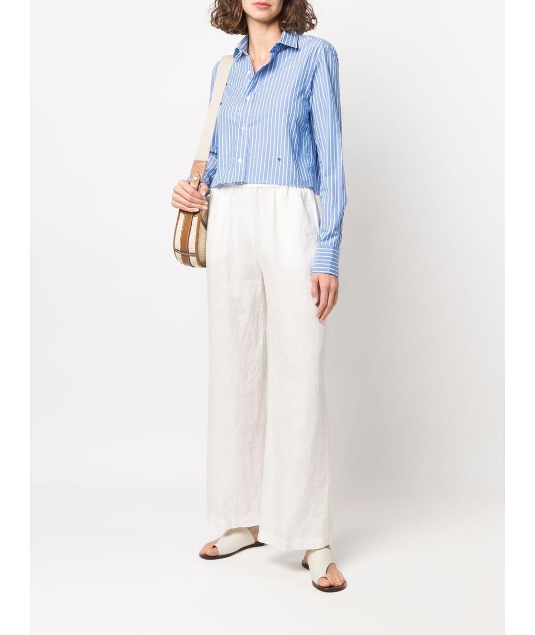 ASPESI Белые льняные прямые брюки, фото 5
