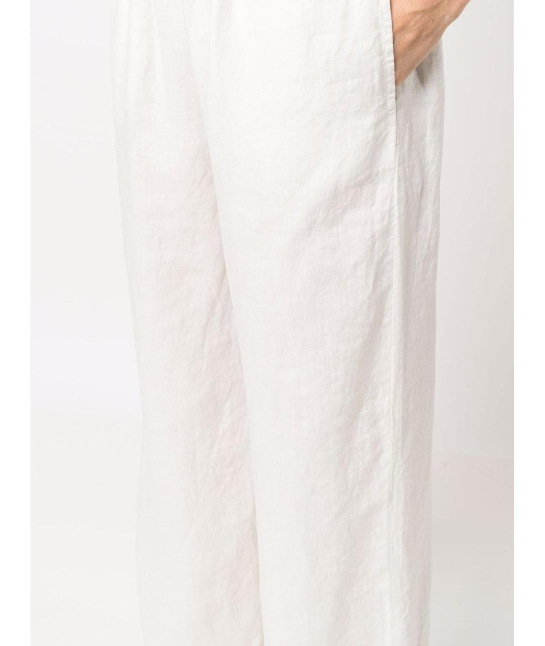 ASPESI Белые льняные прямые брюки, фото 3