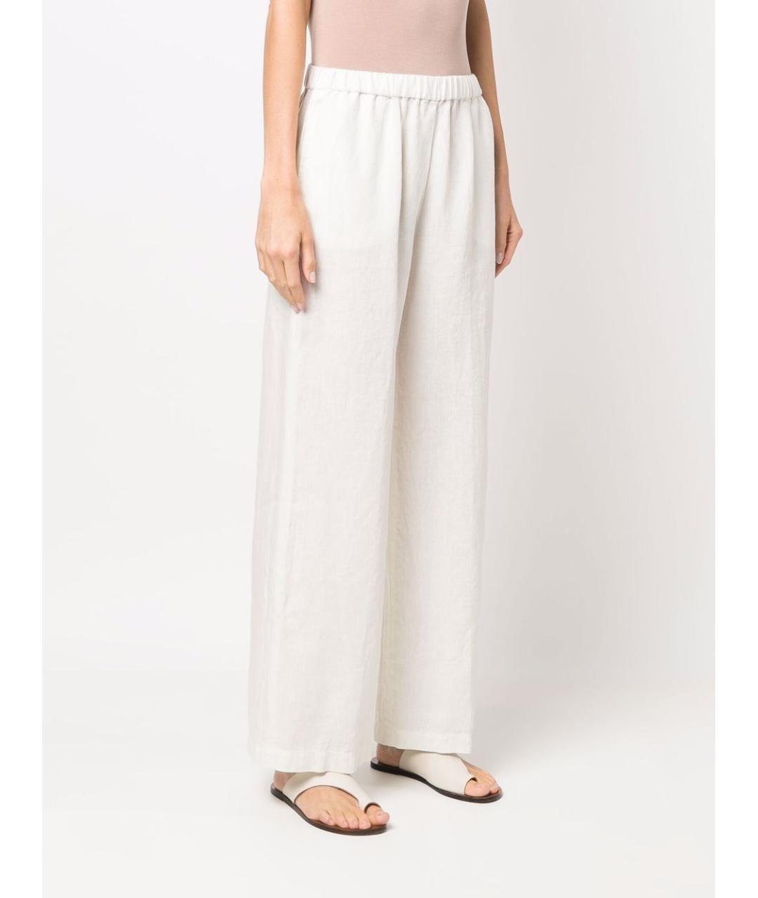 ASPESI Белые льняные прямые брюки, фото 2