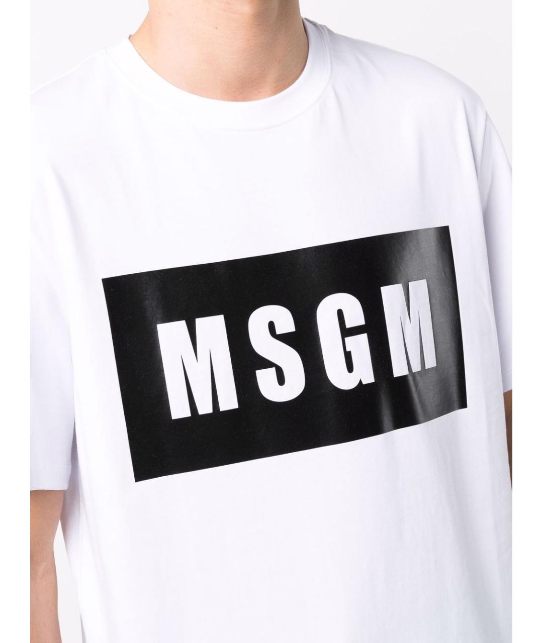 MSGM Белая хлопковая футболка, фото 5